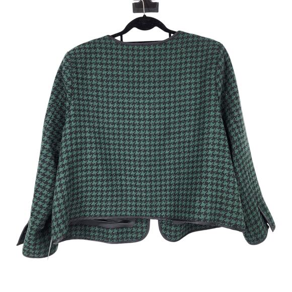 MODCLOTH Green/Black Houndstooth Lined Captivating Classic Blazer Size 2X - Picture 6 of 6